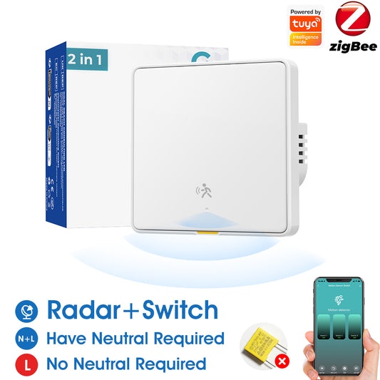 ShineVion Technology Zigbee New Experience of Radar Sensing Switch White Universal
