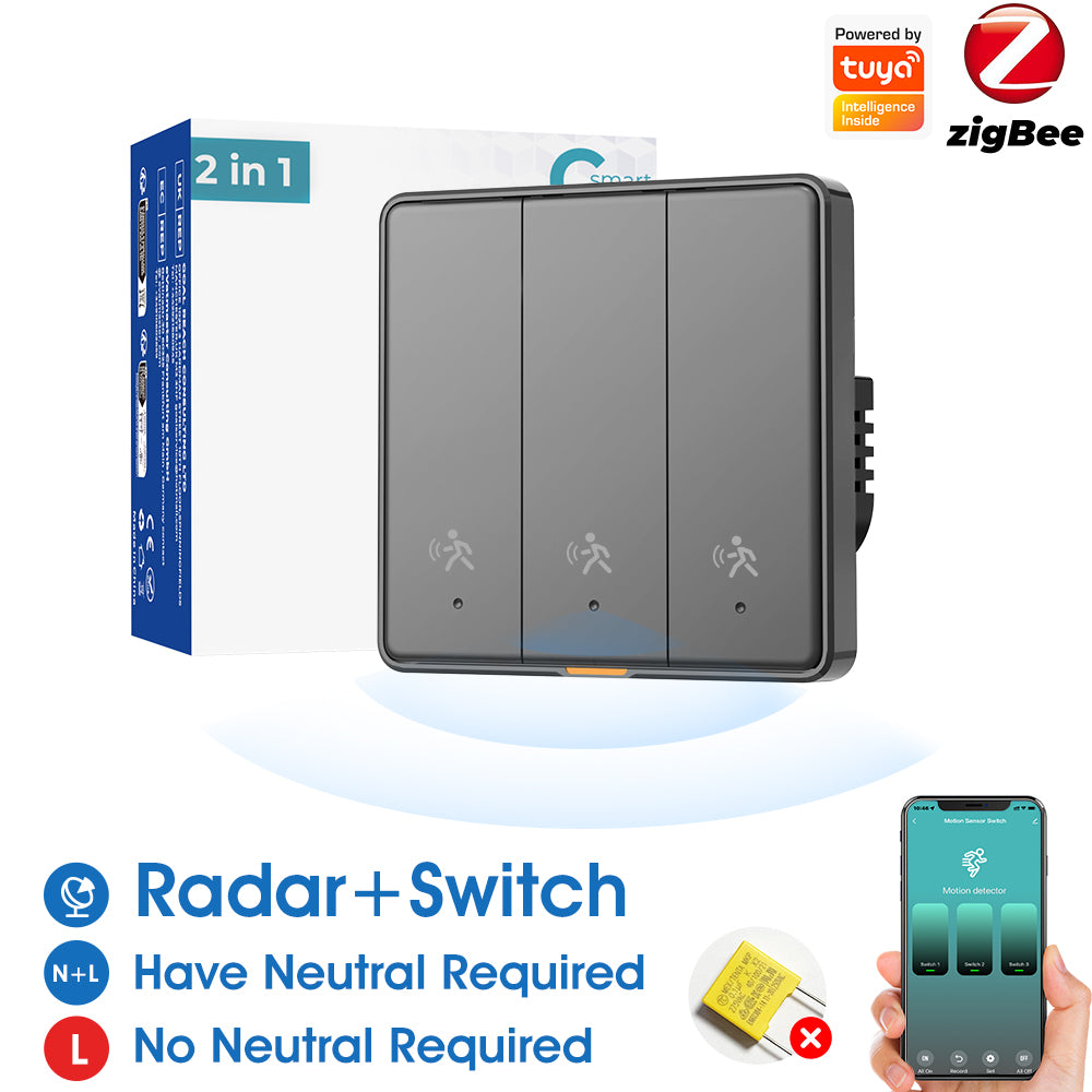 ShineVion Technology Zigbee New Experience of Radar Sensing Switch Universal