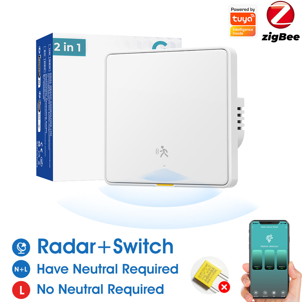 ShineVion Technology Zigbee New Experience of Radar Sensing Switch White Universal